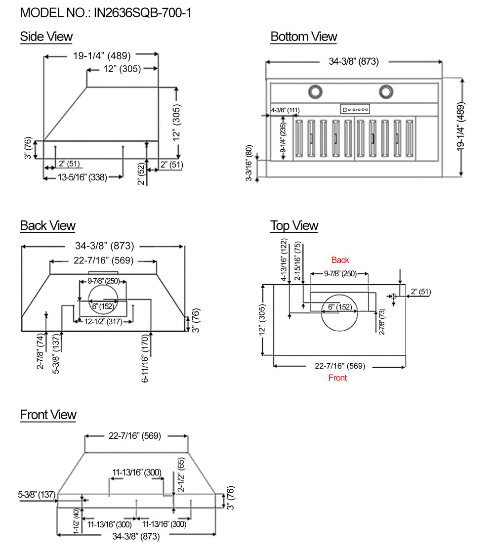 IN26 750 CFM Built-In Hood