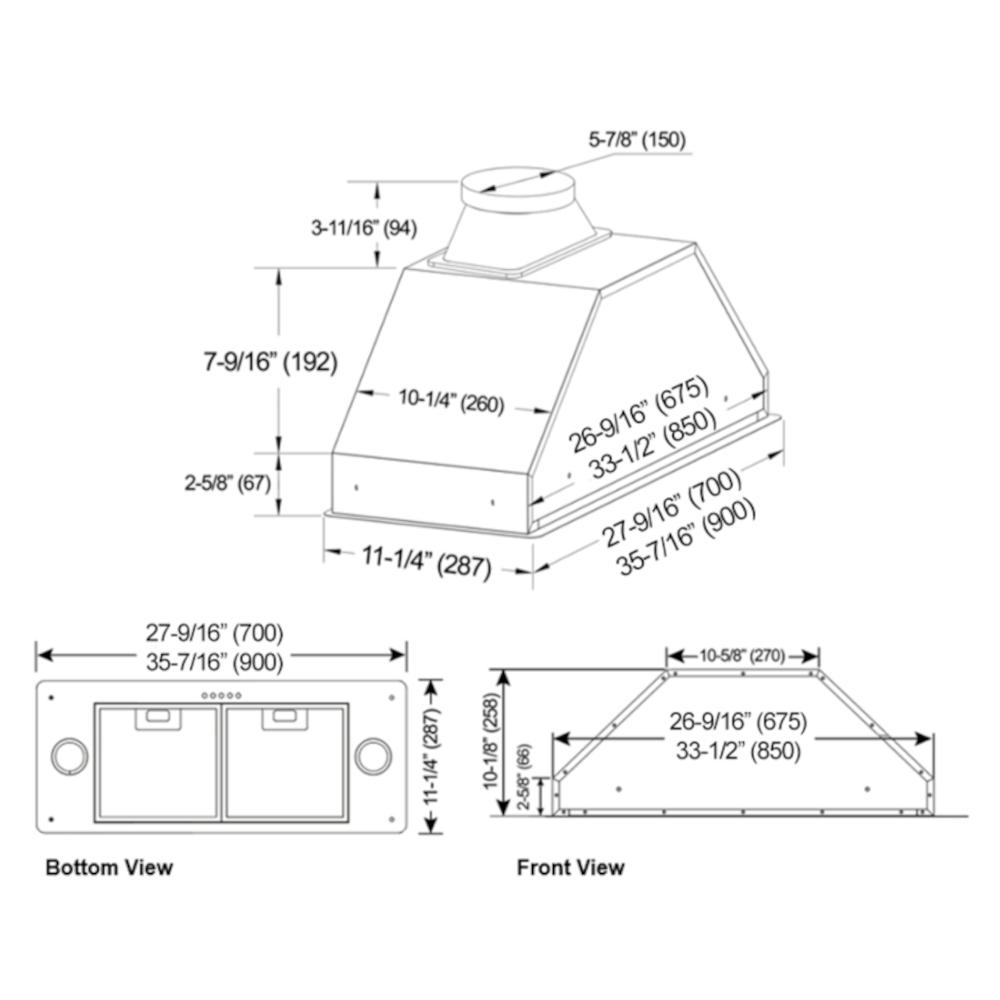 INX27 Built-In Hood