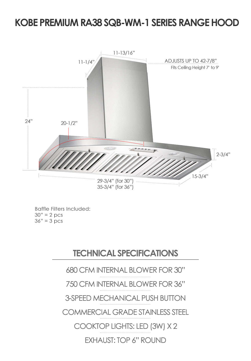 RA38 Wall Mount Hood